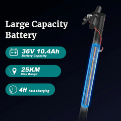 JUICEASE Electric Scooter 36V 10.4Ah 25KM Long Range 31KM/H 350W Motor 8.5Inch Foldable with Smart APP Adult Escooter