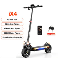 iScooter iX4 Electric Scooter 800W 15Ah Powerful Electric Kick Scooter Anti-skid Off-road Tire  45km Range eScooter 45km/h Speed