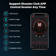 iScooter iX3 1000W Powerful Electric Scooter 40KM Range 10inch Off Road Tire Electric Kick Scooter 10Ah 40KM/H Scooter for Adults