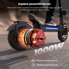 iScooter iX5s Electric Scooter 15Ah 1000W Powerful Kick Scooter Anti-skid Off Road Pneumatic Tire 65km Range 45km/h eScooter