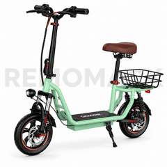 iScooter i12 – Monopattino Elettrico 500W con sella e cestino, 36V 7,5Ah, Ruote 12" - REMO MARK
