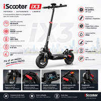 iScooter iX3 – Monopattino Elettrico Off-Road 800W, 48V 10Ah, 40 km/h, Autonomia fino a 40 km - REMO MARK