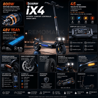 iScooter iX4 – Monopattino Elettrico 800W, 48V 15Ah, 45 km/h - REMO MARK