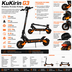 KuKirin G3 – Monopattino Elettrico 1200W, 52V 18,2Ah, Fino a 63 km - REMO MARK